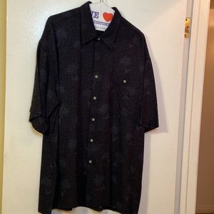Pierre Cardin Black Palm Tree Shirt